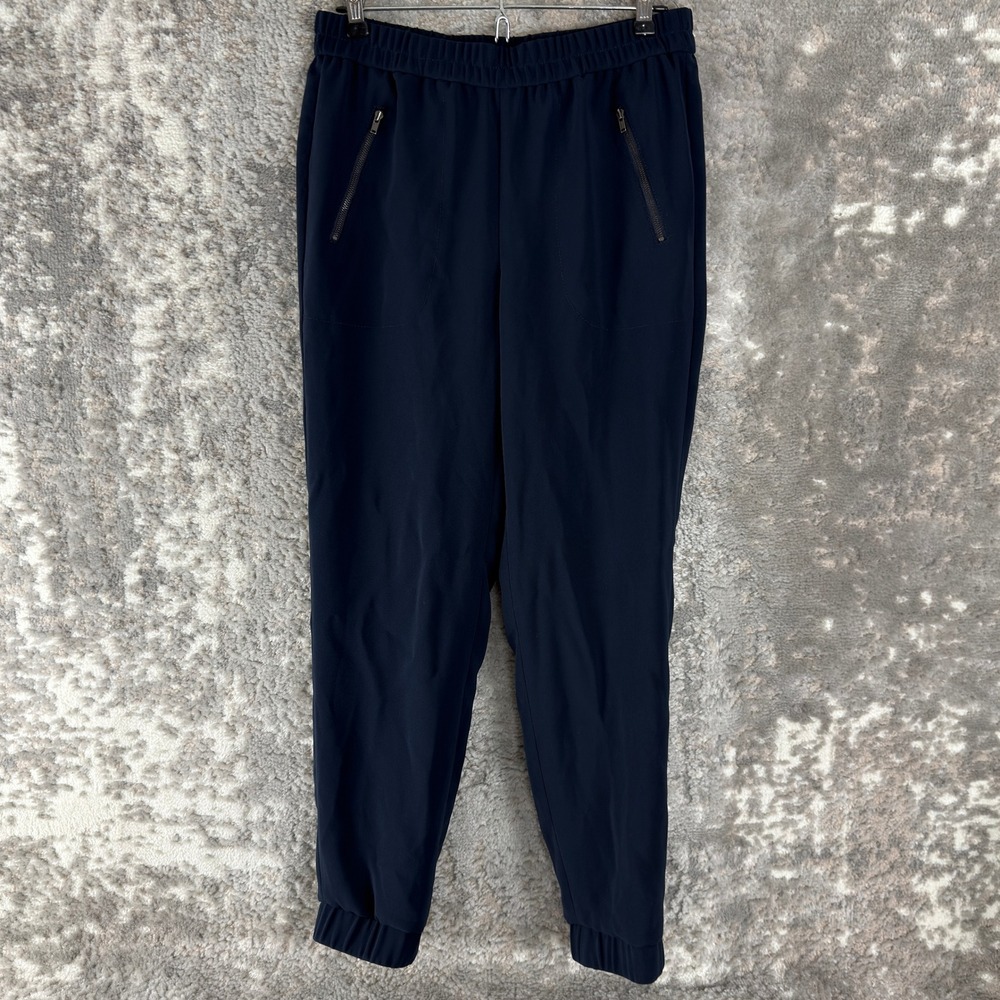 J.Crew Size 2 Elastic Waist Zipper Pocket Jogger Pants Navy Blue Women